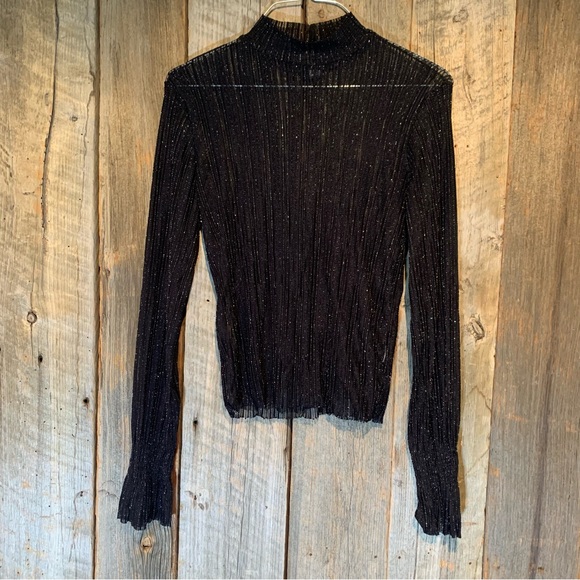 Forever 21 Contemporary Glitter See Through Top size Large - Picture 2 of 8